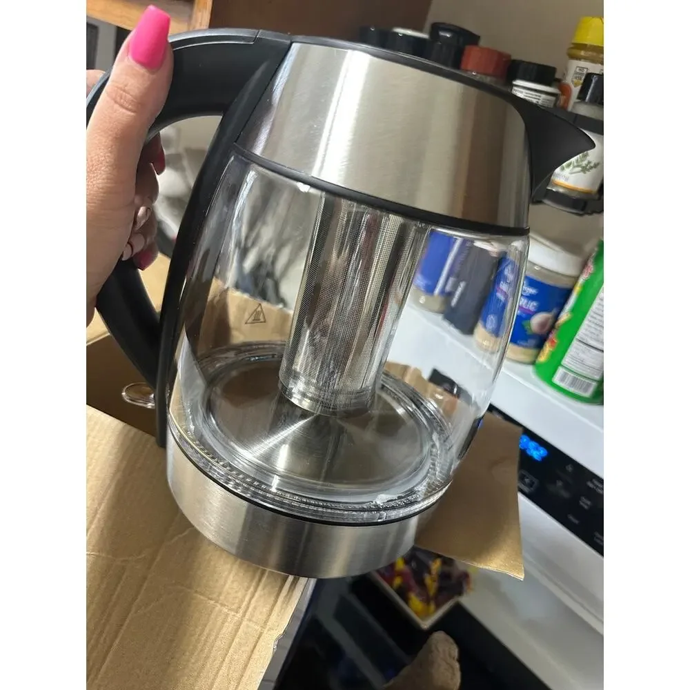 Chefman Power Infusion 1.8L Glass Electric Kettle Tea Infuser Rapid Heat